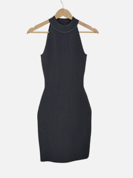 Quince Dresses & Skirts - Quince High Neck Ribbed Knit Mini Dress Black M NWT